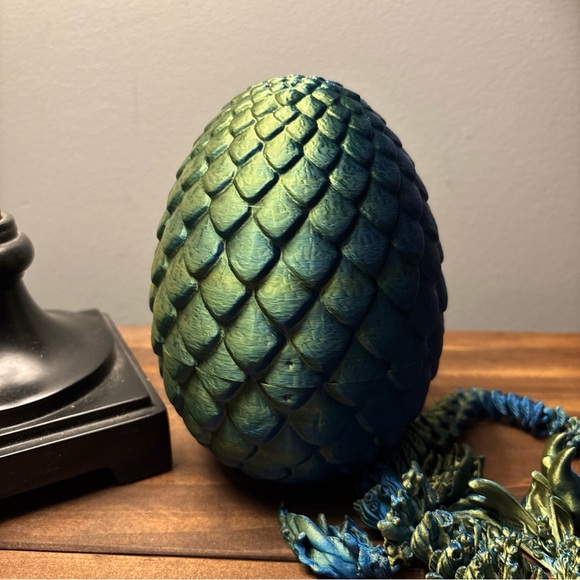 Articulated Ocean Dragon Winged 14Inch Blue Green Color. With Dragon Egg. Easter - Picture 11 of 13